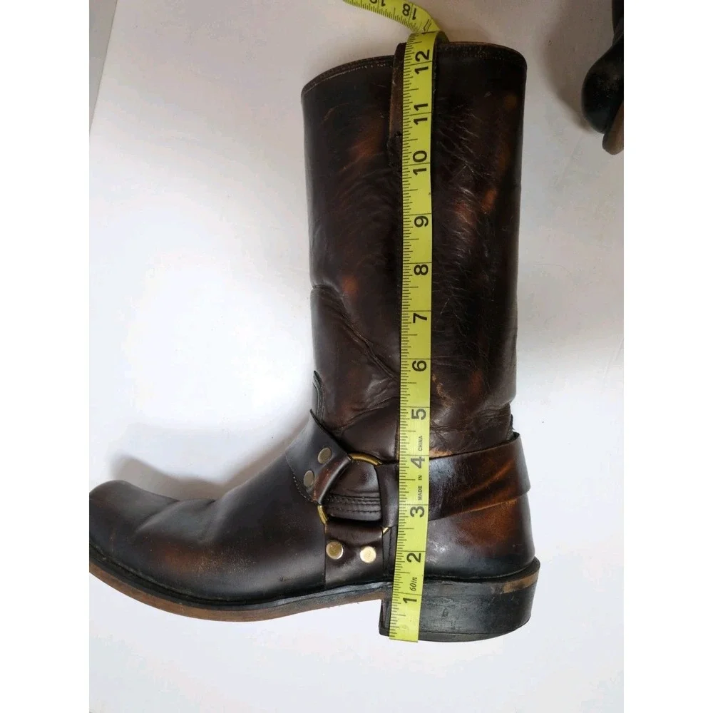 VTG USA-Made RODEO 32304 Square Toe Harness Roper-Style Leather Boots Sz 9 1/2 D